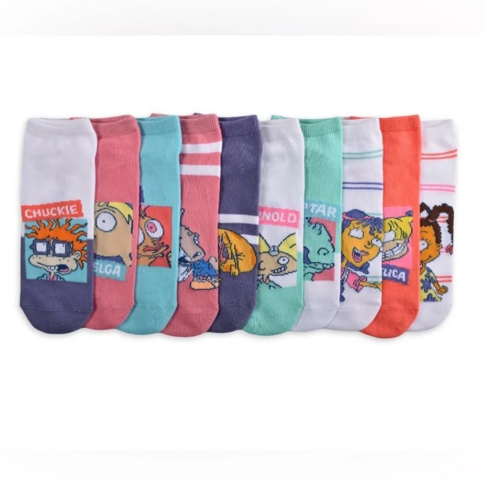2 Packs of Nickelodeon Women's Low-Cut Socks, 10-Pack, Shoe Size 4-10 Rugrats